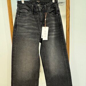 Quince Bella Stretch Relaxed Straight Jeans Charcoal Black 25